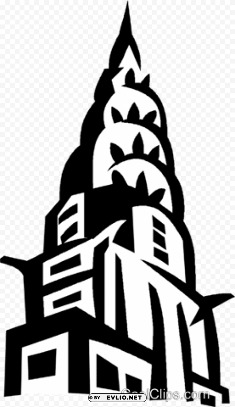 chrysler building new york vector PNG images for printing