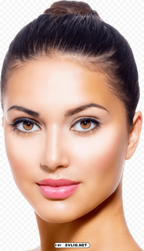 face brown hair front Transparent PNG Isolated Object