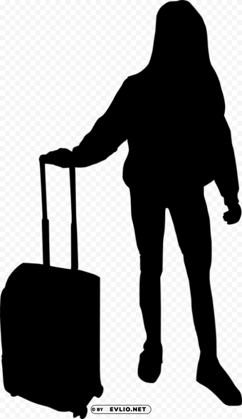 People with Luggage Silhouette Transparent PNG images with high resolution