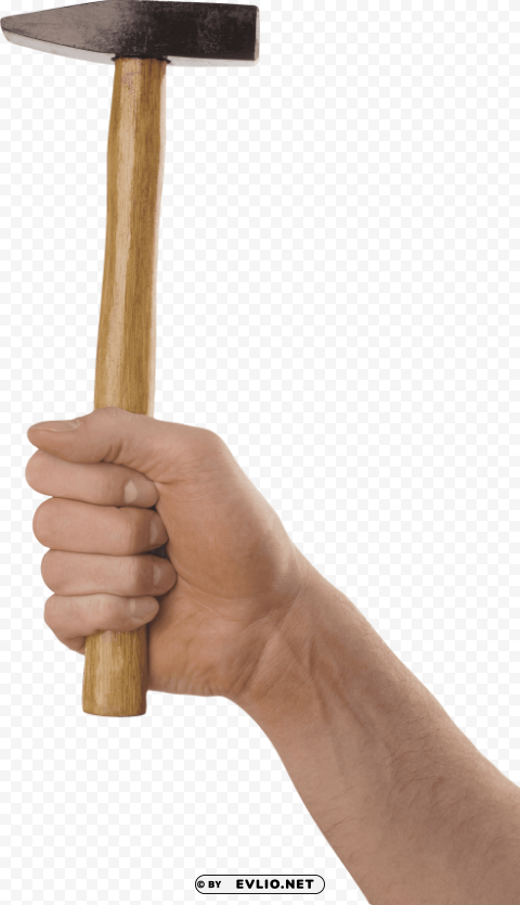 Transparent Background PNG of hand holding long hammer PNG images with alpha transparency diverse set - Image ID 3e1a2f53