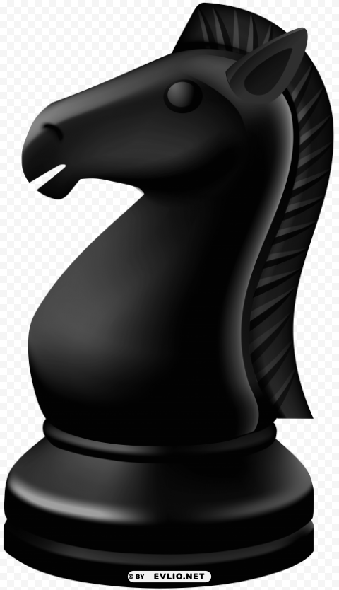 knight black chess piece PNG file with no watermark
