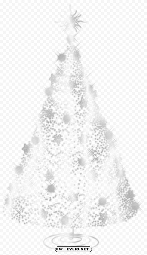 transparent silver decorative christmas tree PNG photo