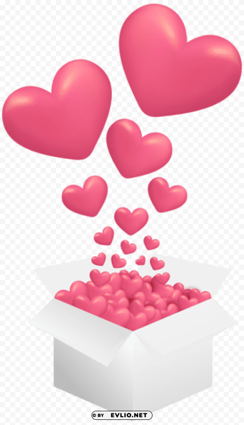 Box With Hearts Isolated PNG Image With Transparent Background