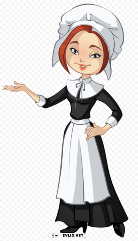  female pilgrim Transparent Cutout PNG Isolated Element png images background -  image ID is c5ef94ce