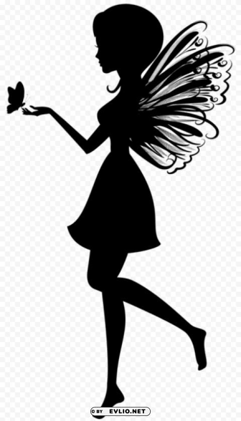 fairy with butterfly silhouette PNG images with transparent space