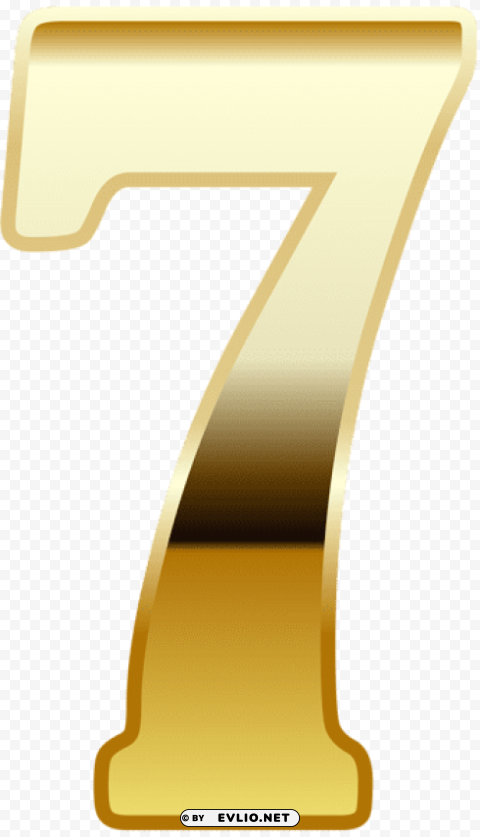gold number seven Isolated Element on Transparent PNG