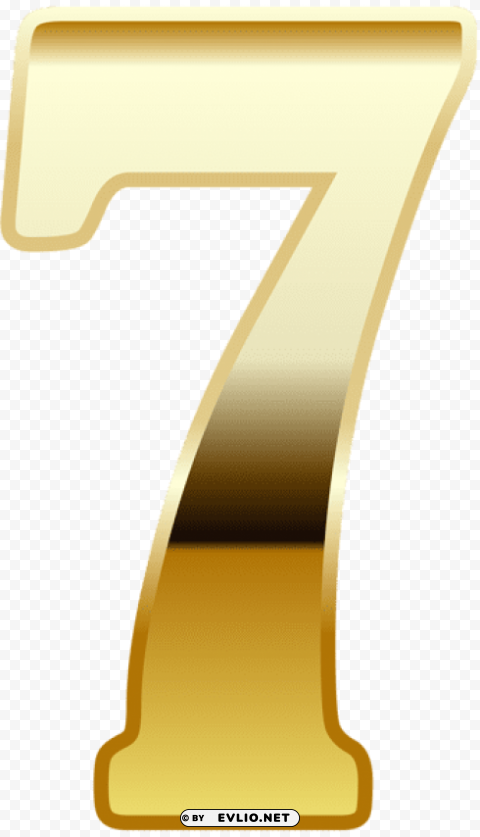 Gold Number Seven Isolated Element On Transparent PNG