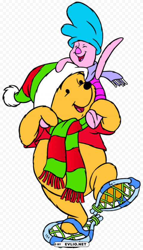 winnie the pooh and piglet winter HighQuality Transparent PNG Isolated Art