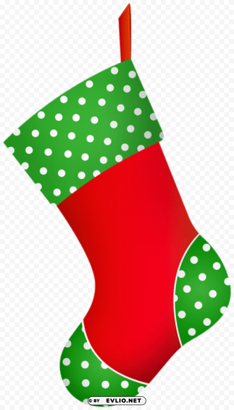 christmas decorative stocking Isolated Element with Transparent PNG Background