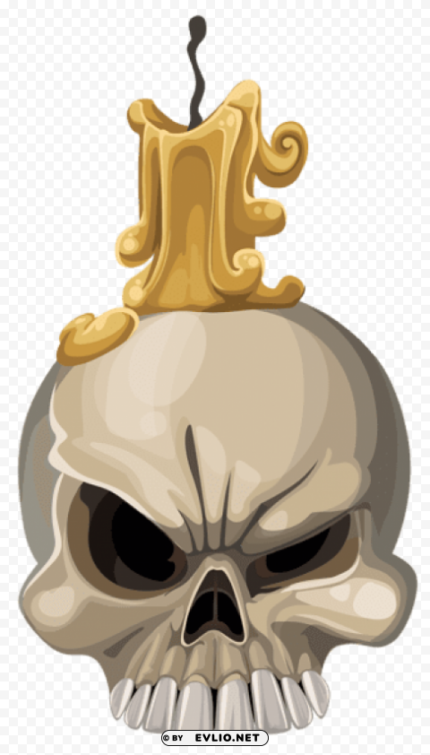 halloween skull with candle HighResolution Isolated PNG with Transparency