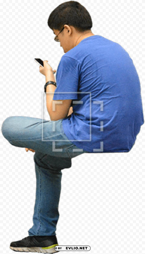 person sitting using phone PNG images with transparent backdrop