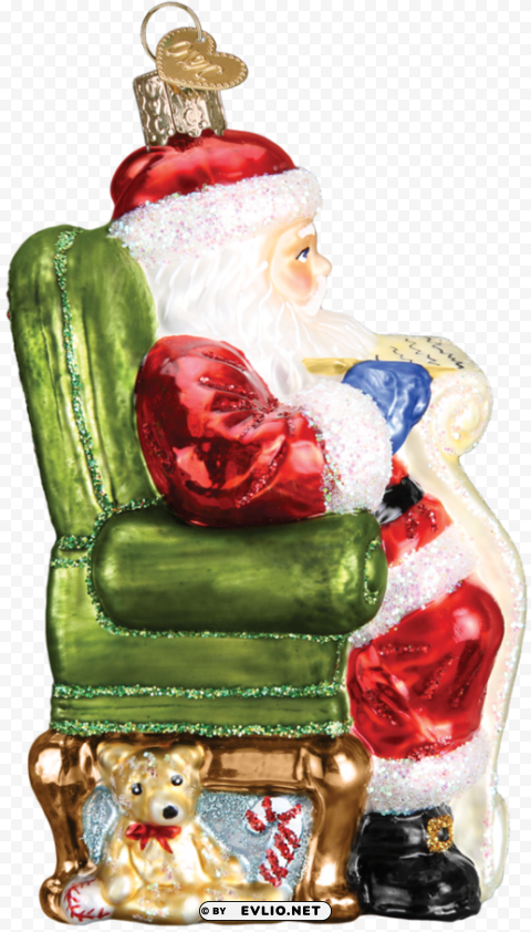 santa checking his list 40300 old world christmas ornament HighQuality Transparent PNG Isolated Element Detail
