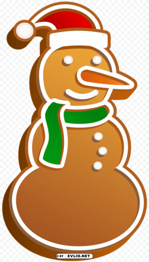 snowman gingerbread cookie ClearCut PNG Isolated Graphic