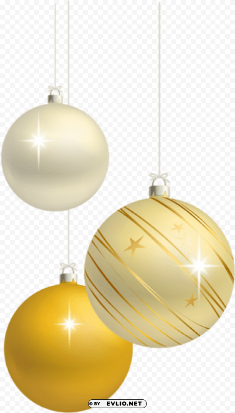Gold Christmas Balls High-definition Transparent PNG