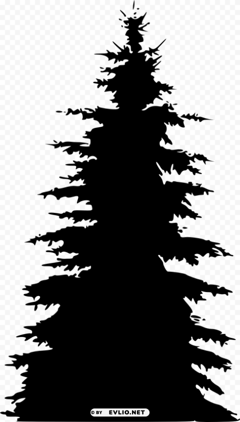 pine tree silhouette Isolated Character with Transparent Background PNG