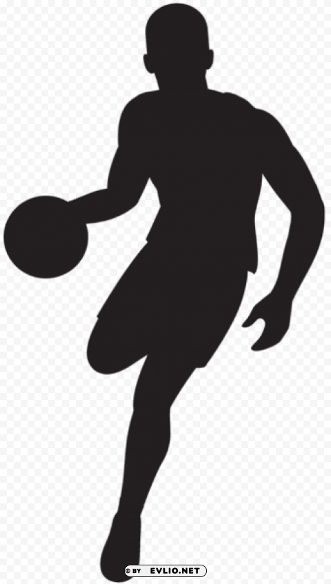 basketball player silhouette PNG Image with Isolated Element