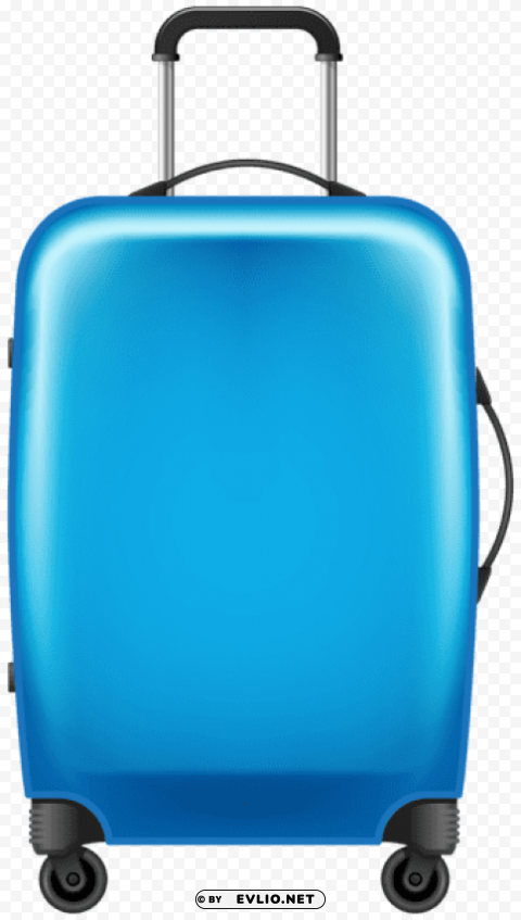 blue trolley suitcase Clear Background PNG Isolated Graphic