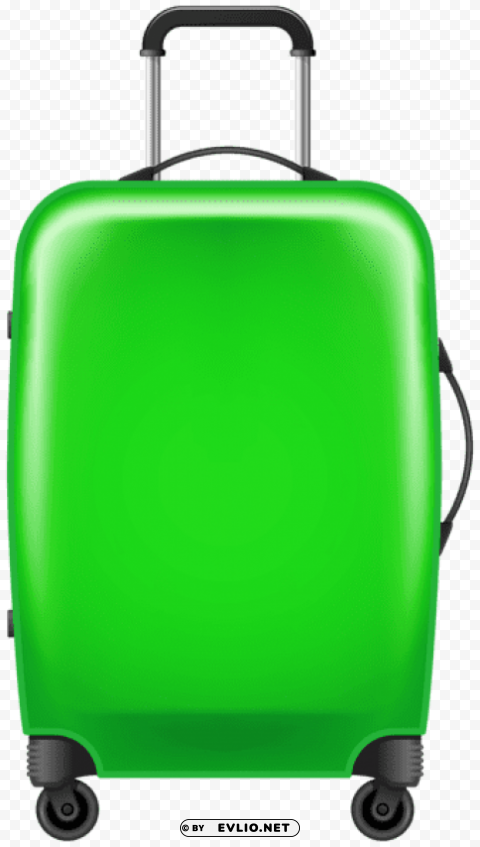 green trolley suitcase Clear background PNGs