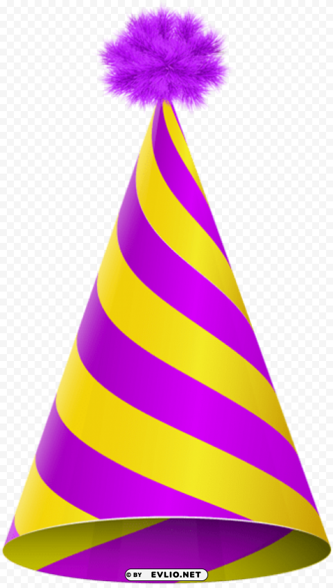 party hat purple yellow Transparent PNG image