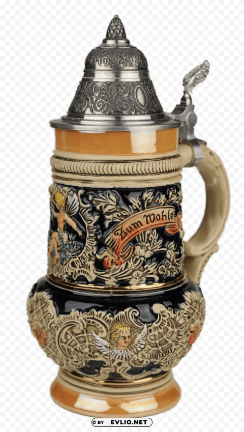 Traditional German Beer Mug - Clear Background Classic Style - Image ID 2b2d4f27 Alpha channel PNGs