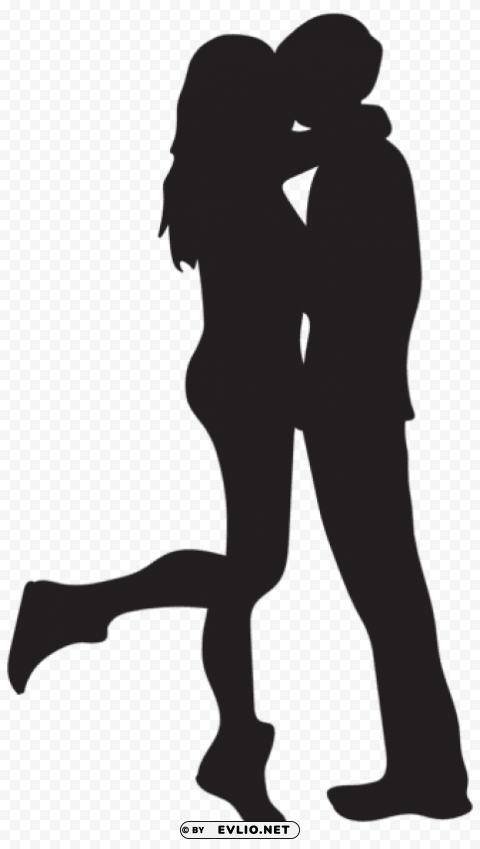 kissing couple silhouettes Free PNG transparent images