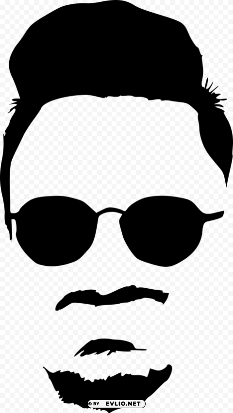 hipster with sunglasses silhouette PNG Image Isolated with Clear Background