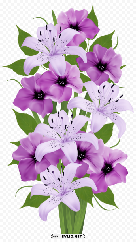 purple decorative bouquet PNG transparent artwork