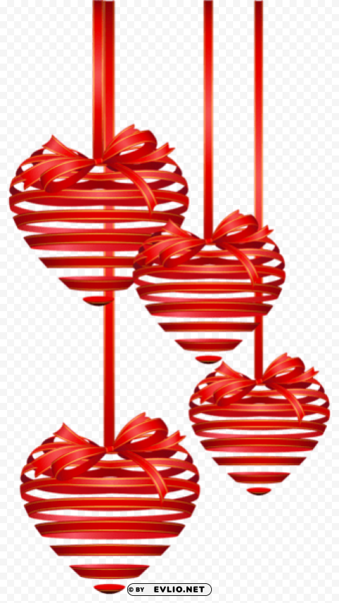 red hearts ornamentspicture Isolated Item in Transparent PNG Format