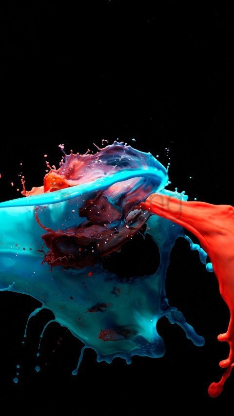 Colorful Paint Splash Wallpaper PNG Photo Without Watermark