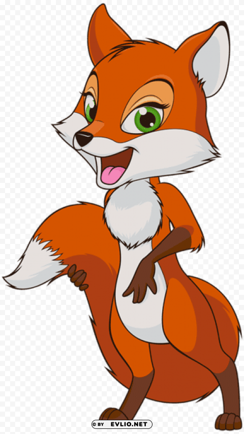 fox cartoon Transparent PNG Isolated Object Design clipart png photo - e9d8f605