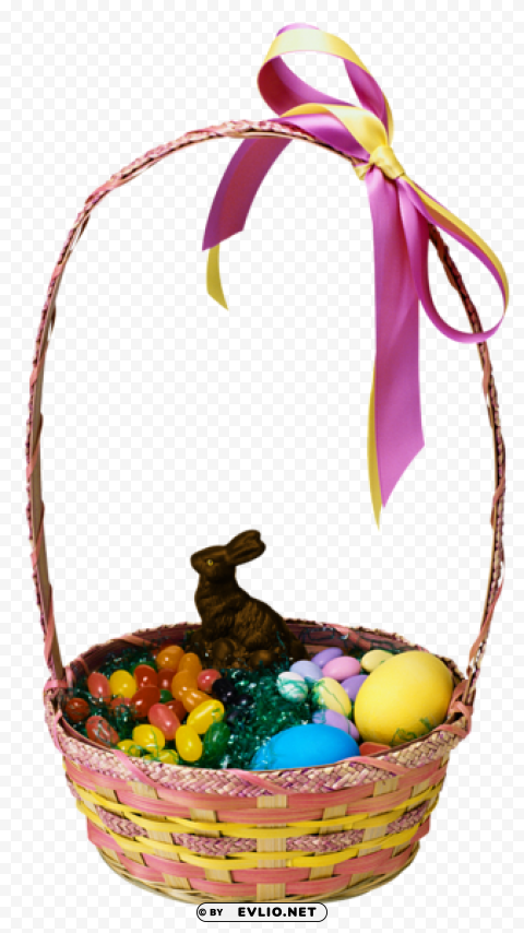  easter basket and bunnypicture Transparent PNG Object Isolation