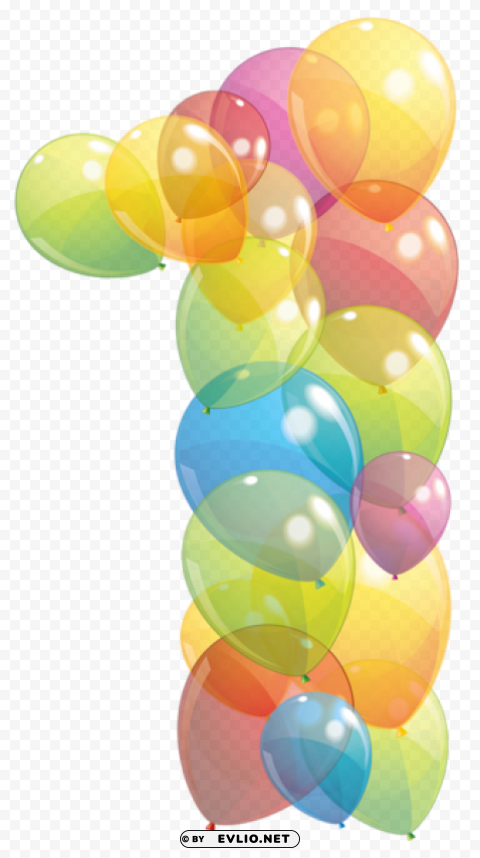 transparent one number of balloons Clean Background Isolated PNG Image