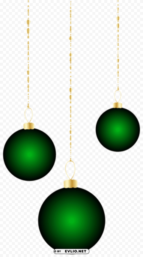 transparent christmas green ornaments PNG for use