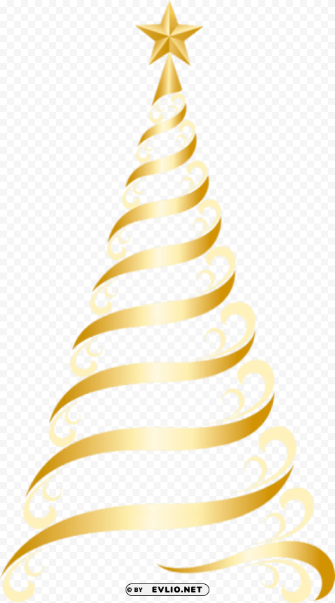transparent golden deco tree PNG graphics with alpha channel pack
