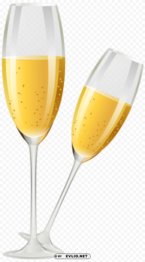 champagne glasses Isolated Artwork in Transparent PNG Format