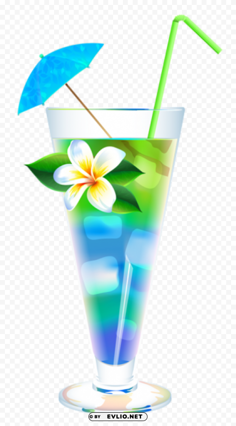 exotic summer cocktail Clean Background Isolated PNG Object