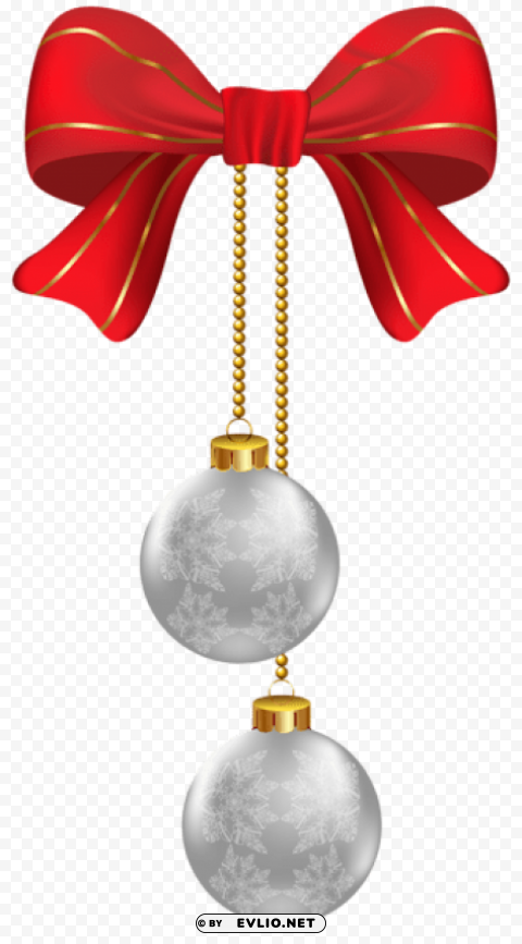 hanging christmas silver ornaments PNG Graphic with Transparent Isolation