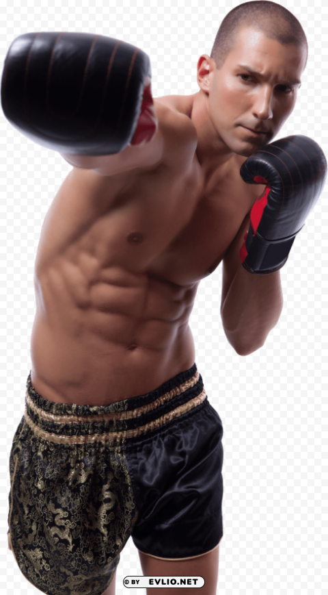 kickboxing man Isolated Artwork on Clear Transparent PNG