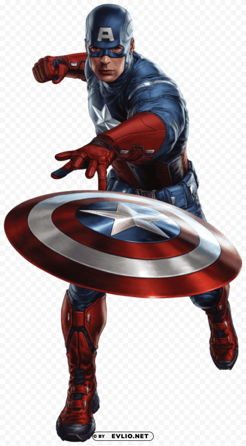 captain america throwing shield Isolated Item on HighQuality PNG