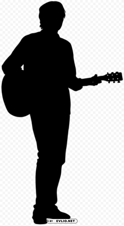 guitarist silhouette PNG with transparent overlay
