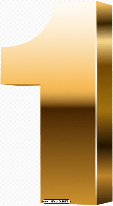 Number One 3d Gold Isolated Artwork In HighResolution PNG