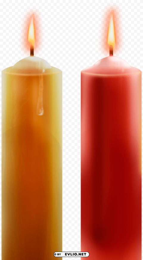 red candle PNG design elements