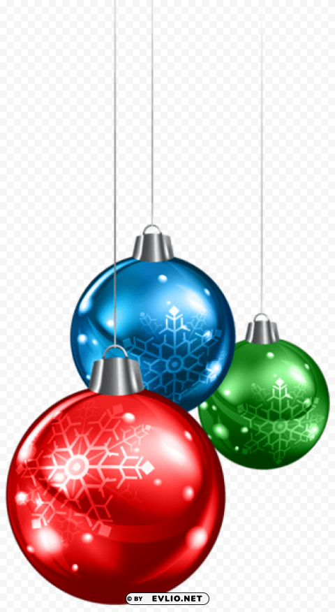 red green and blue christmas balls PNG for educational use