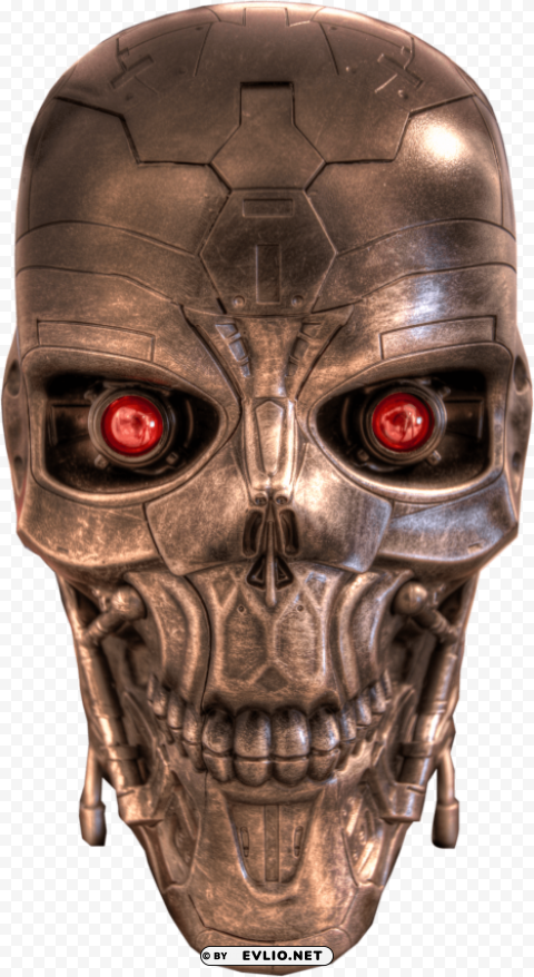 terminator skull PNG with Isolated Object and Transparency