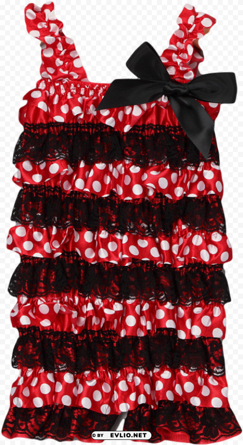 mouse satin ruffle romper - christmas decoratio Isolated Artwork on Transparent PNG