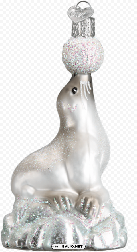old world christmas arctic sea lion blown glass ornament Isolated Subject in HighResolution PNG