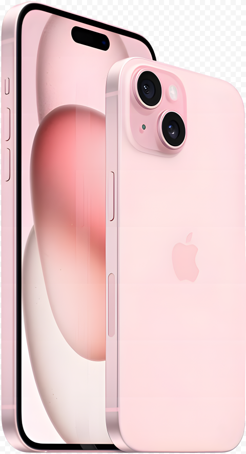 Apple iPhone 15 Pink Plus Front and Back HighQuality Transparent PNG Isolated Artwork