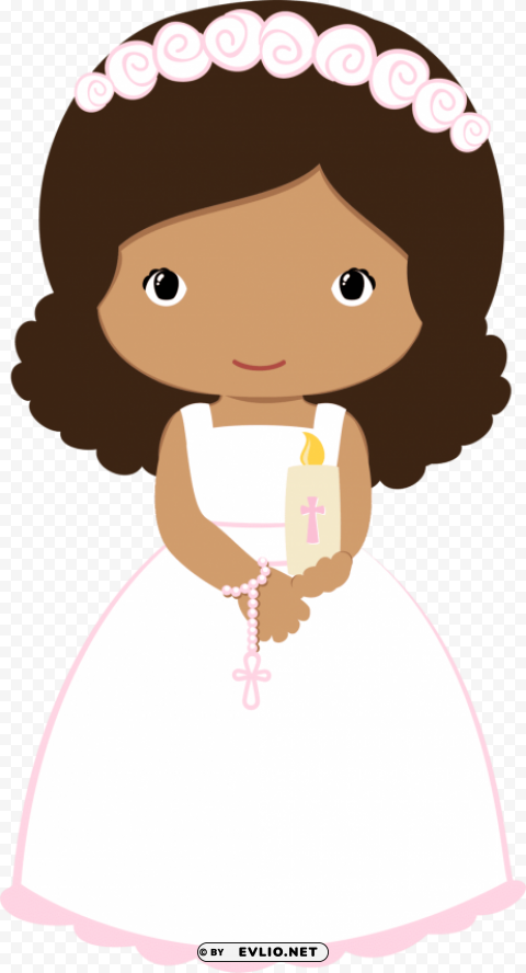 communion girl wave hair PNG Isolated Object with Clear Transparency