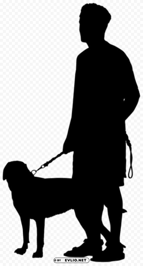 Man With Dog Silhouette HighResolution PNG Isolated On Transparent Background