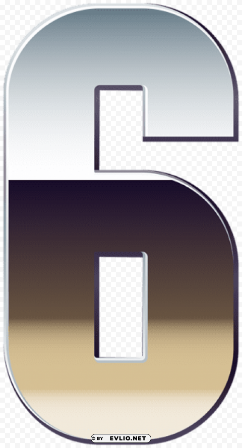 number six silver PNG images free